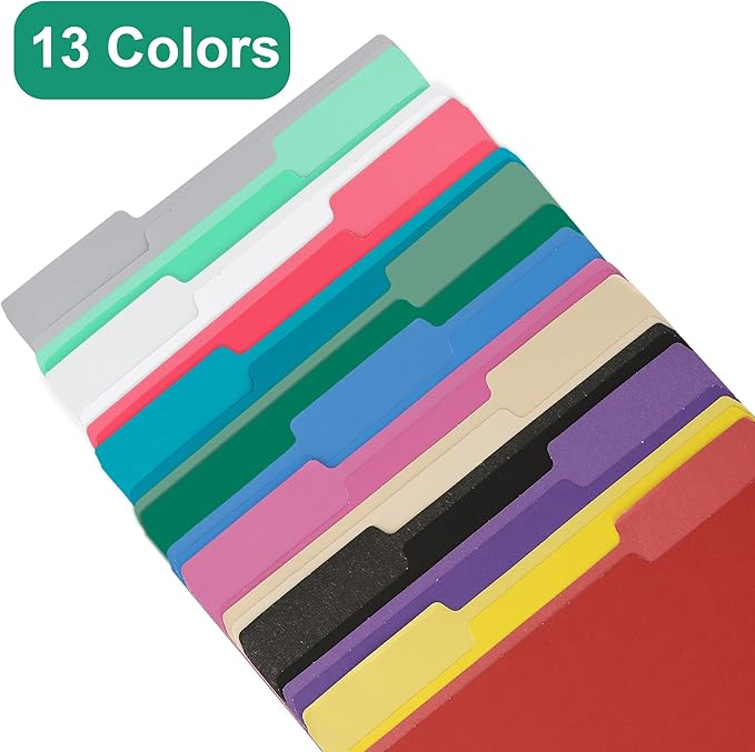 File Folders Letter Size 18 Pack Yellow Folders 8.5 x 11 1/3-Cut Tabs,Colored File Folders Office Home School for Documents Files Paper