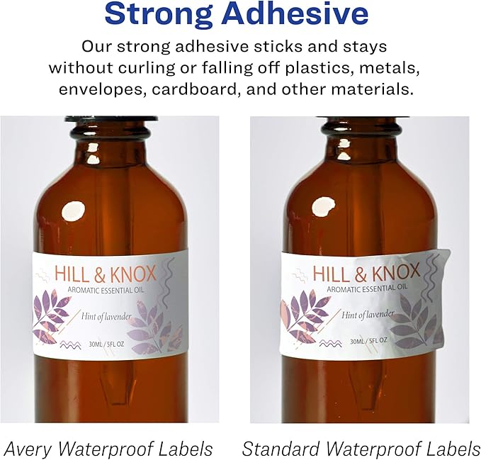 Avery Printable Durable White Rectangle Labels, Sure Feed Technology, 0.5" x 1.75", Waterproof Labels, Laser & Pigment-Based Inkjet Compatible, 2000 Total