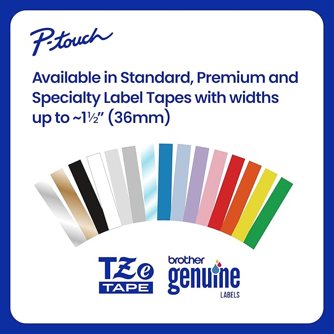 Brother Genuine TZe221 3/8" Black Print on White Label Tape. Each: 0.35 in x 26.2 ft (9 mm x 8 m)
