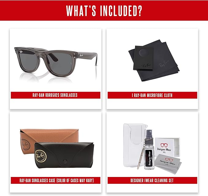 Ray-Ban Wayfarer Reverse RBR0502S Square Sunglasses for Men for Women +BUNDLE with ACCESSORY EYEWEAR KIT