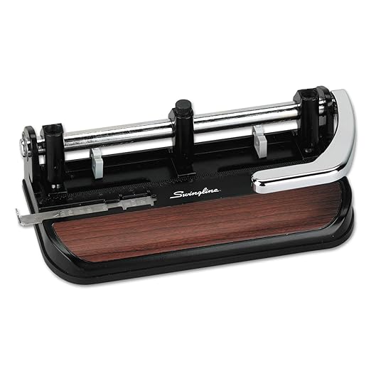 SWINGLINE 74400 40-Sheet Heavy-Duty Lever Action Two- to Seven-Hole Punch, 11/32 Holes