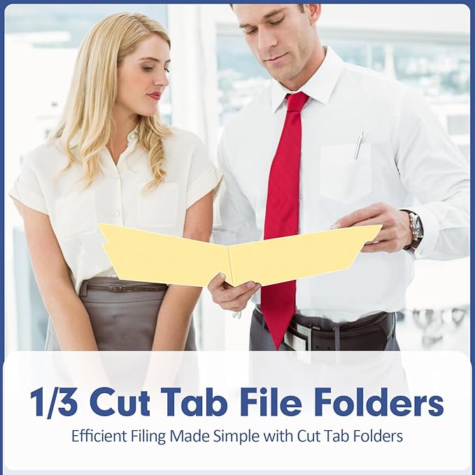 File Folder, PANDRI 120 Pack File Folder, 1/3 Cut Tab, Letter Size, Filing Folder for Office School Business, Manila