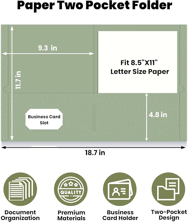 SUNEE Folders with Pockets(25 Pack, Retro Colors), 2 Pocket Folders Fit Letter Size Paper, Paper File Folder for School Office Home Bussiness