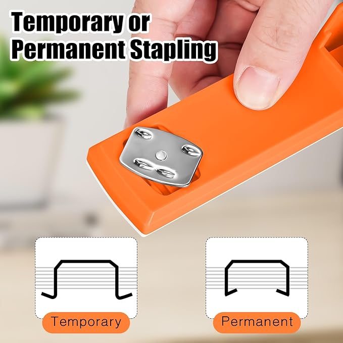 Stapler 25 Sheet Capacity with 1000 Staples and Staple Remover - Staplers for Desk, Non-Slip Office Stapler with Staples, Orange