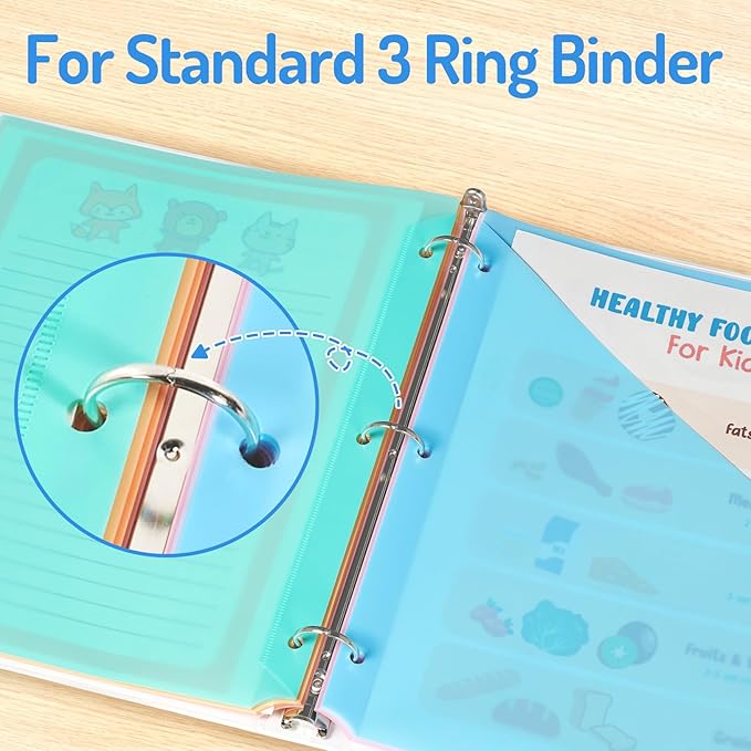 Forvencer 48 Count Dividers for 3 Ring Binder, 8 tabs Binder Dividers with Pocket for US Letter Size, Binder Dividers with Tabs for School Office and Home Organization, Multicolor, 6 Sets