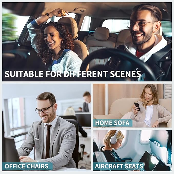 FLORICH Seat Cushion and Lumbar Support Pillow for Office Chair Car Neck Headrest Pillow 100% Memory Foam Seat Pads Pressure Relief Back Cushion and Carseat Pads(Grey)