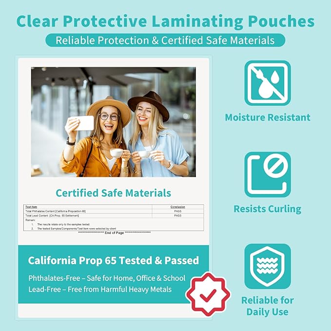 Binditek 200 Pack 5mil Thermal Laminating Pouches, 2.5 x 4.25 Inches Laminating Sheets with Hole, ID Badge Without Clip, Ultra Clear, HeatSeal, Glossy, for Students and Coworkers