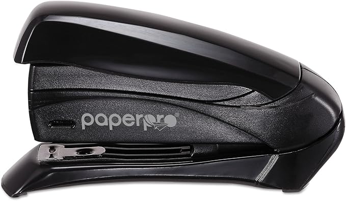 Bostitch Office Inspire Stapler, 15 Sheet Capacity, One Finger Use, No Effort, Spring Powered Stapler, Black