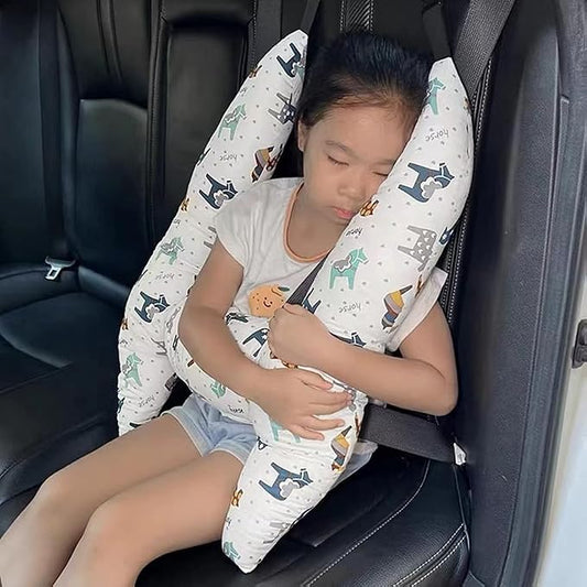 H-Shaped Car Travel Pillow for Kids & Adult-Adjustable Car Seat Pillow, Soft Ergonomic Neck Head Support Sleeping Cushion for Long Distance Travel