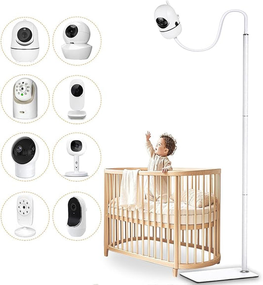 69" Adjustable Height Floor Stand for Hello Baby Monitor, Gooseneck Swivel Holder Mount with Stable Base for HelloBaby,Nanit Pro,Owlet, Motorola,VAVA,1/4 Thread Connection, Universal Monitor Mount