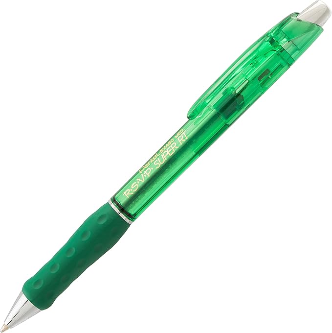 Pentel RSVP Super RT Ballpoint Pen, (1.0mm) Medium Line, Green Ink, Pack of 2 (BX480BP2D)