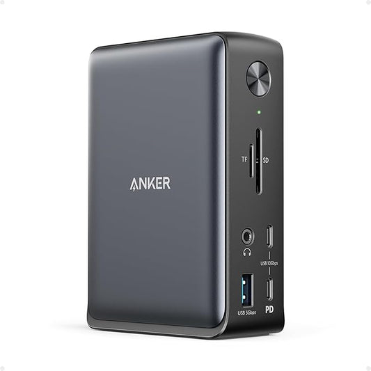 Anker Laptop Docking Station, 13-in-1 USB-C Docking Station, Triple Display with 2xHDMI and 1xDP, 10 Gbps USB-C and 5 Gbps USB-A Data, Ethernet, Audio, SD, 85W Charging for Dell, HP, Lenovo and More