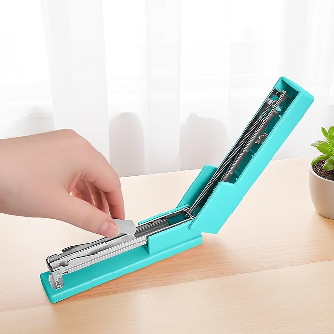Office Desktop Stapler - 25 Sheet Capacity with 830 Staples and Staple Remover,Staplers for Desk,Non-Slip for School, Home, Green