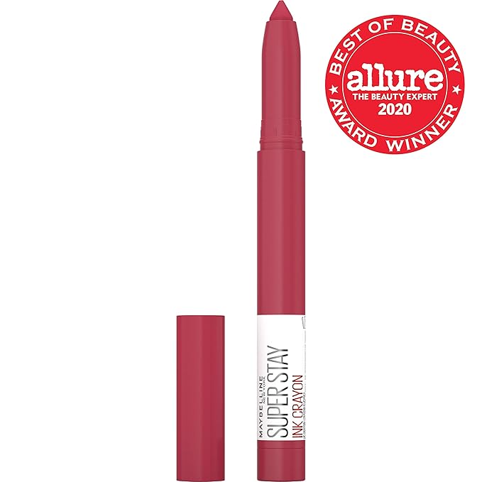 Maybelline Super Stay Ink Crayon Matte Longwear Lipstick Makeup, 130 Pave The Road, 0.04 oz