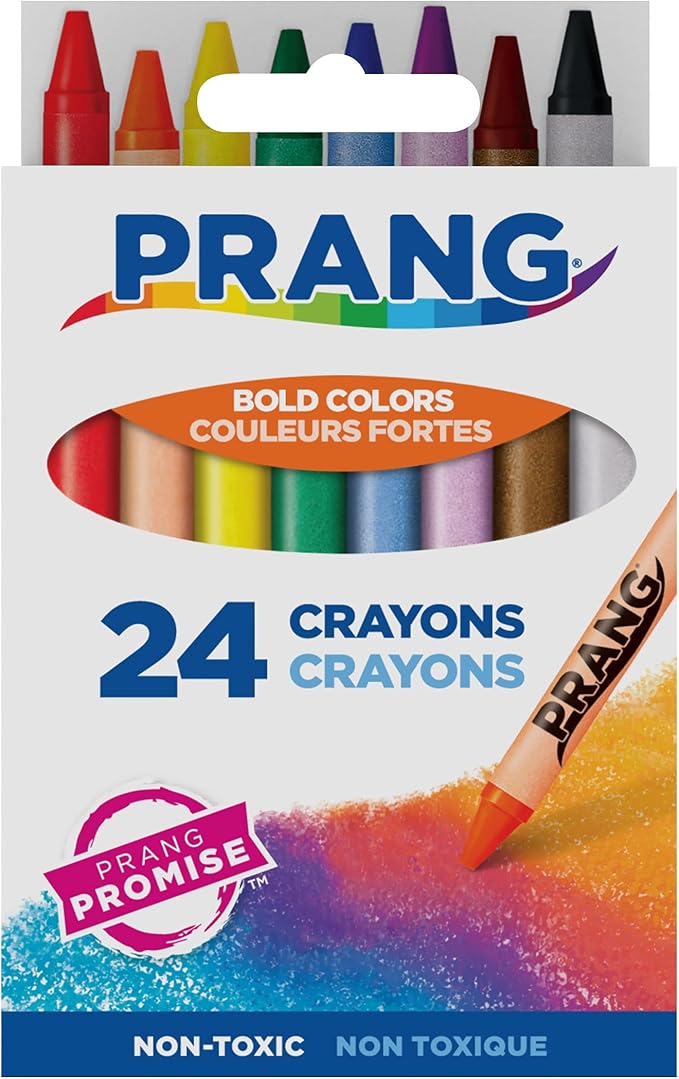 Prang Crayons, Standard Size, Assorted Colors, 24 Count