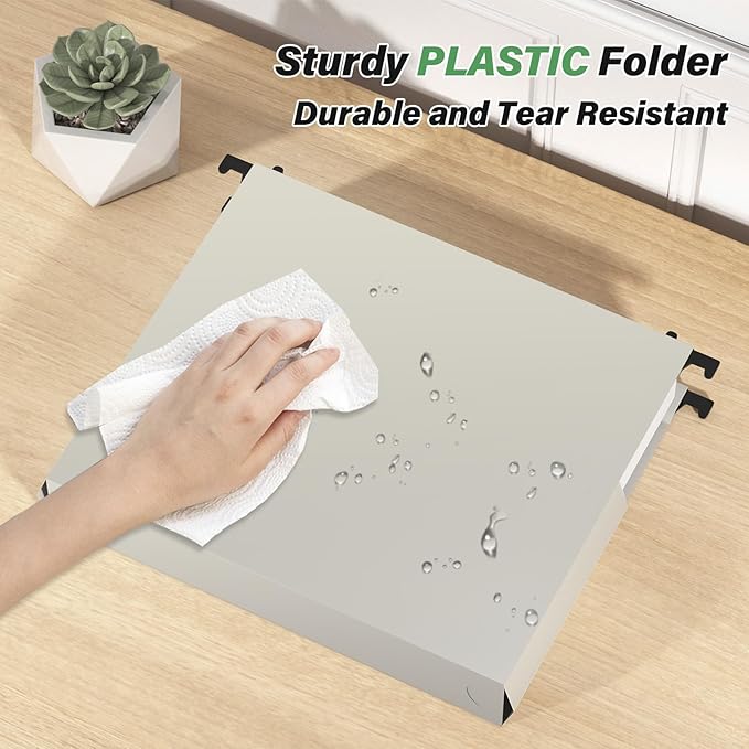 Plastic Hanging File Folder Letter Size,Heavy Duty 2" Expandable File Folder with Tabs,12 Pack Reinforced Expanding Hanging Folder,File Cabinet Folders,Extra Capacity,Hanging Organizer for Home Office