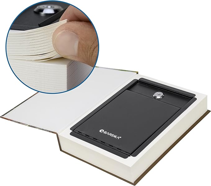 Barska Hidden Book Safe – Real-Look Pride and Prejudice Diversion Lock Box with Key Lock – Secret Safe for Home, Office, Travel – Portable Steel Storage for Cash, Jewelry, Valuables