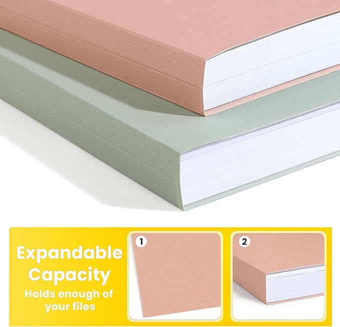 SUNEE File Folders, 18 Pack Manilla Folders 8.5 x 11, Colored Folder Office Organization Home School Folders for Documents Files Paper, 6 Pastel Colors
