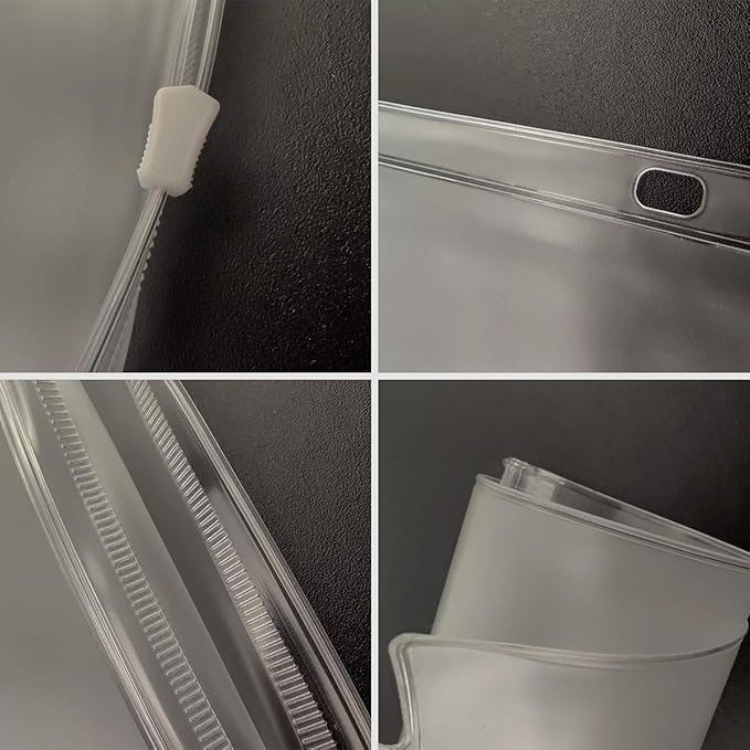 YoeeJob 3 Holes Clear PVC Zipper Binder Pocket Insert Pages Letter Size, 8 1/2" x 11 Loose Leaf Binder Filing Storage Bags 15 Per Pack