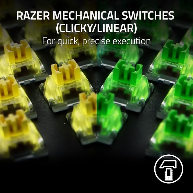 Razer BlackWidow V4 X - Mechanical Gaming Keyboard: Green Switches Tactile & Clicky, 6 Dedicated Macro Keys, Chroma RGB, Doubleshot ABS Keycaps, Media Controls, Sound Dampening & Stabilizers (Renewed)
