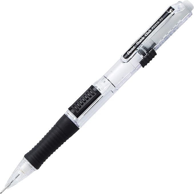 Pentel Quick Click Mechanical Pencil, (0.5mm) Fine Line, Canister, Assorted Colors (A/B/C/N/V), 36-PK (PD215PC36M)