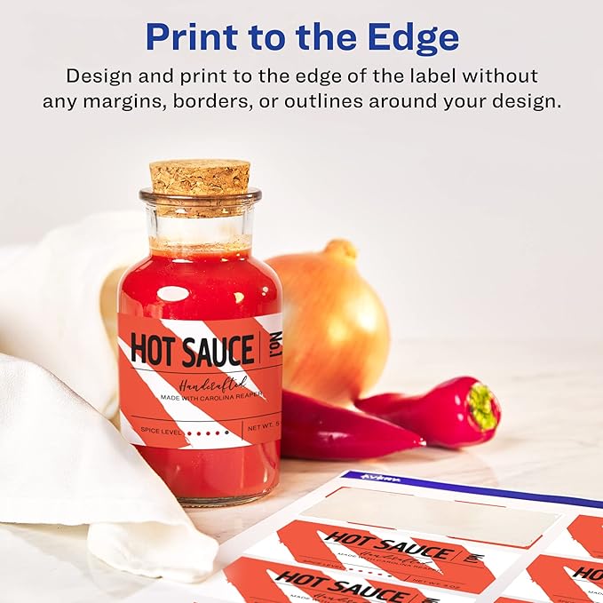 Avery Glossy White Rectangle Labels, Sure Feed Technology, 1" x 3", 1,600 Glossy White Labels, Print-to-The-Edge, Permanent Adhesive, Laser/Inkjet Printable