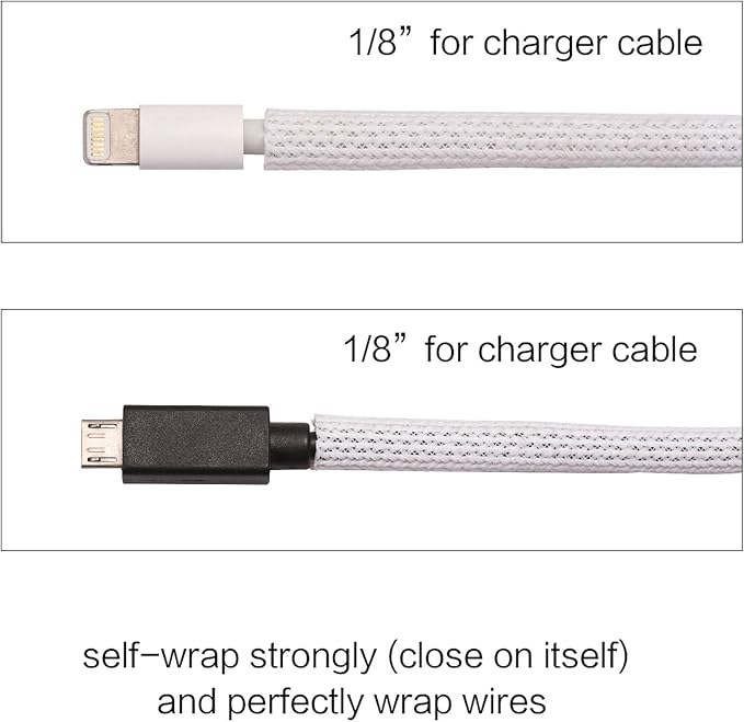 Alex Tech 25ft - 1/8 inch Cord Protector Wire Loom Tubing Cable Sleeve Split Sleeving for USB Cable Power Cord Audio Video Cable - Protect Cat from Chewing Cords - White