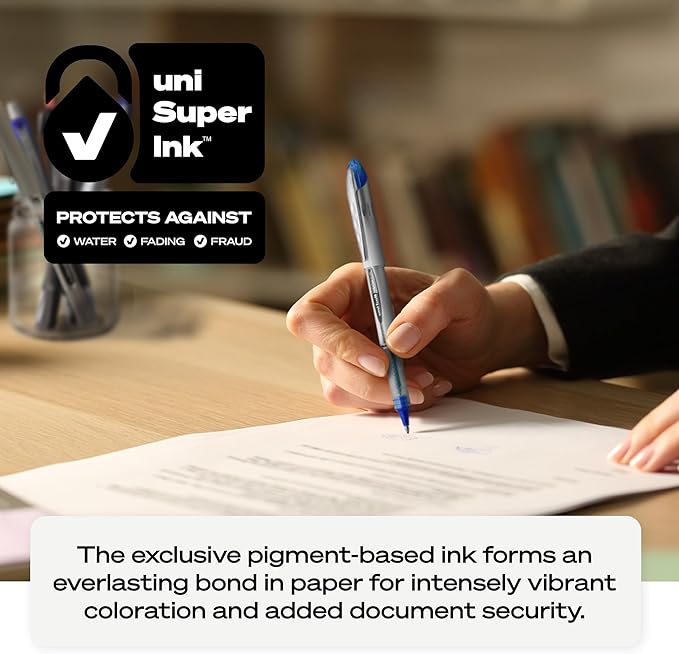 uni-ball Vision Elite Rollerball Pens Bold Point, 0.8mm, Black, 12 Pack