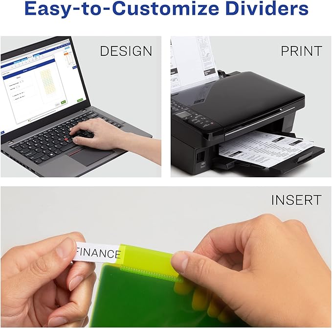 Avery Dividers for 3 Ring Binders, 5-Tab Plastic Binder Dividers, Insertable Big Tabs, Multicolor (24 Sets of 11900)