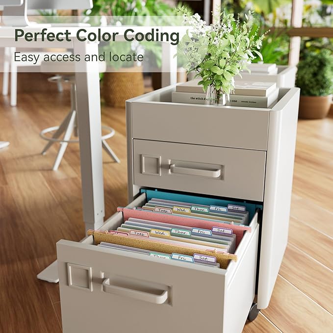 Wheat Straw Expanding Hanging File Folders,1.2" Accordion Pockets File Organizer, Large Capacity,Letter Size for Filing Cabinet,100% BPA Free, Return to Nature, Healthy Living-Sky Blue