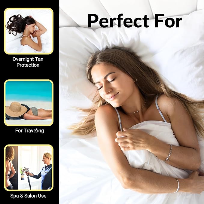 Self Tan Sleep Sack Set – Disposable Tanning Sheet Protector for Bed – Breathable, Hygienic Self Tan Sleeping Sack – Protects Sheets from Tanning Lotion Stains – Bed Protector 4-Pack