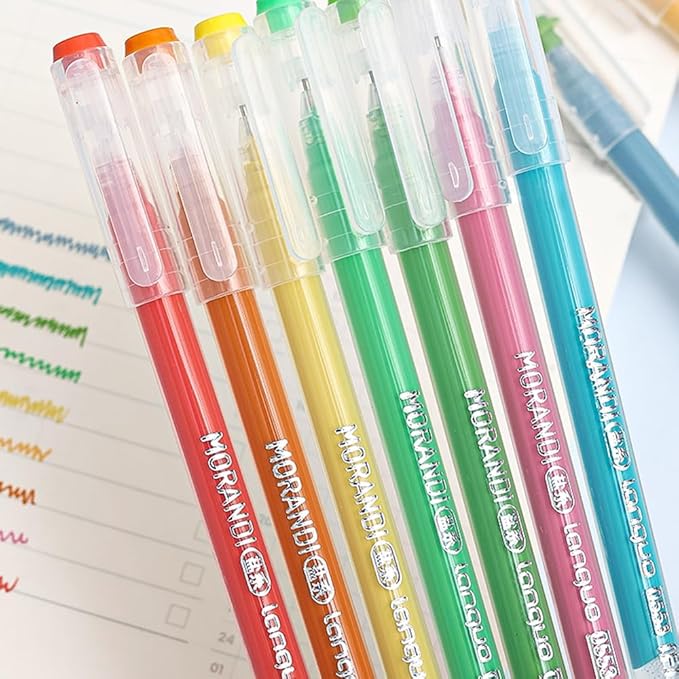 Gel Pens with Fine Point 0.6mm, 9 Colors Drawing Pencils for Adult Coloring Books Smooth Writing Pen Set for Journaling(Highlight Pastel)