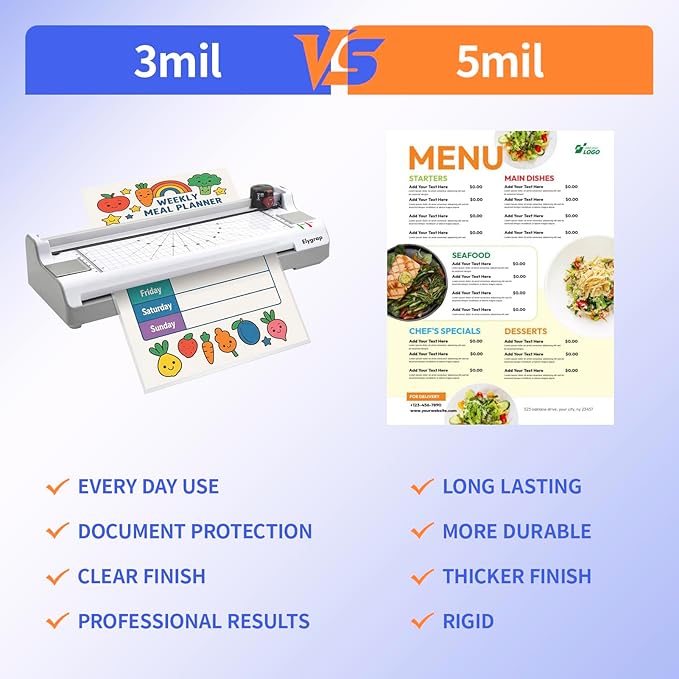 100 Pack 5Mil Legal Size Laminating Sheets 8.5"x14" (9x14.5) - Choise for Teachers and Officers-Thermal Pouches, Compatible with All Laminators for Documents/Cards/Photos