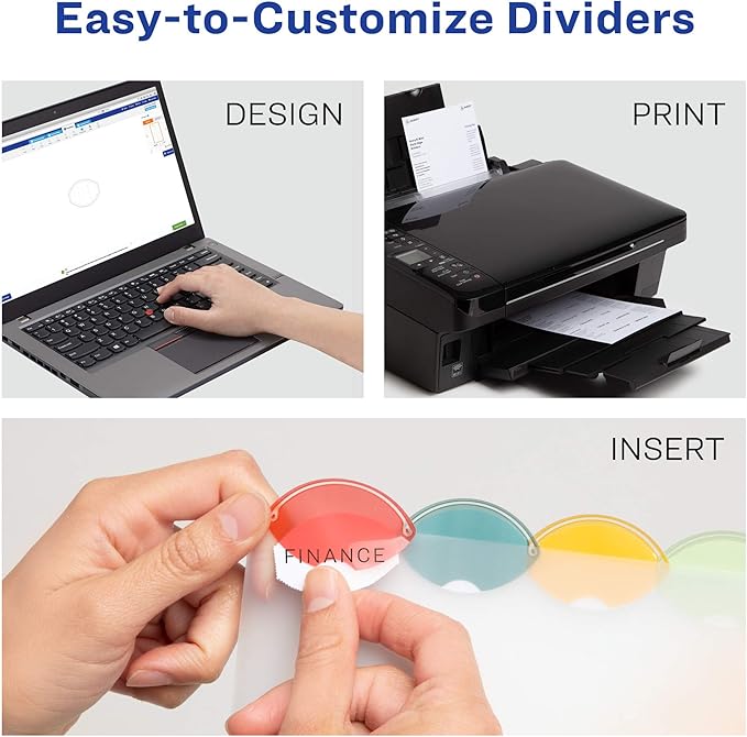 Avery Insertable Style Edge Plastic Mini Dividers for 3 Ring Binders, 5.5" x 8.5", 5-Tab Sets, Multicolor, 4 Binder Divider Sets (21118)