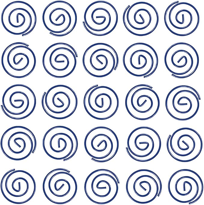 JAM PAPER Circular Paper Clips - Round Paperclips - Dark Blue - 50/Pack