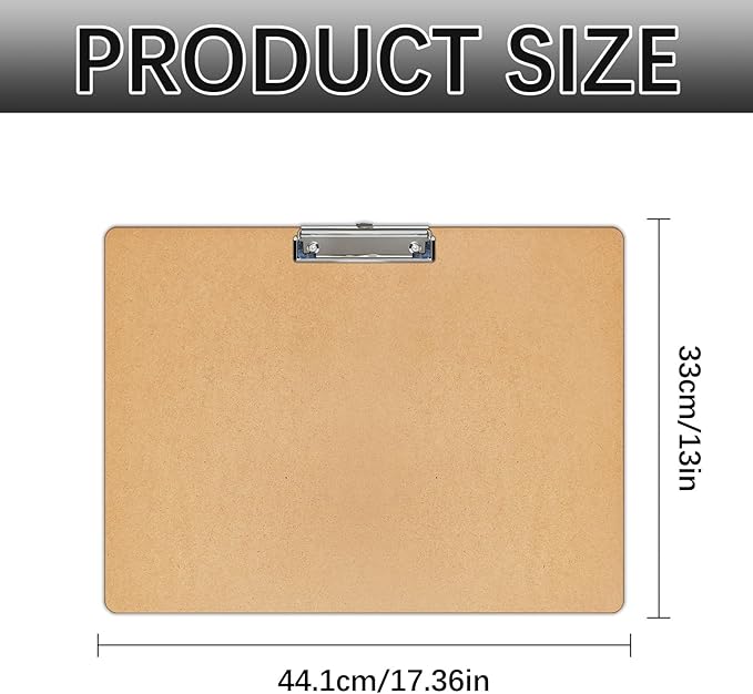 10 PCS Extra Large 11x17 Clipboard, Wood Cleats with Low Profile Clips for Drawing, Sketching, and Art Boards, Horizontal Wood Lapping, Landscape Layout (3Mm Thickness) (10Pack11x17 Clipboard)