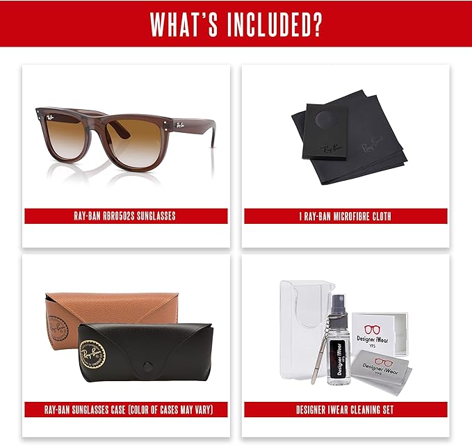 Ray-Ban Wayfarer Reverse RBR0502S Square Sunglasses for Men for Women +BUNDLE with ACCESSORY EYEWEAR KIT