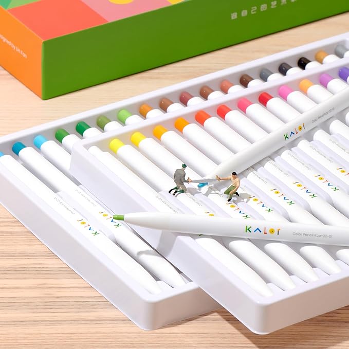 Kaco KALOR 36 Premium Color Mechanical Pencil Set, Refillable Soft Lead Cores, 36 Count, Pack of 1 Color Box, Drawing Sketching Pens Painting Supplies