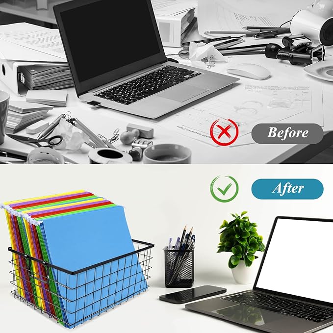 30 Pack Extra Capacity Hanging File Folders Reinforced Letter Size Hanging Folders with 1 Inch Expansion, 1/5 Cut Adjustable Tab Inserts for Office, School, Home Supplies, Assorted Colors