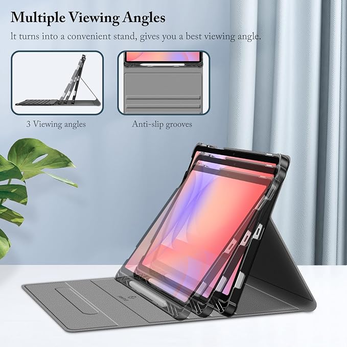 FINTIE Keyboard Case for Samsung Galaxy Tab S10 Lite/ S10 FE/ S9 FE 5G 10.9 Inch/Tab S9 11 Inch with S Pen Holder, Slim Stand Cover Detachable Wireless Bluetooth Keyboard, Lilac Marble