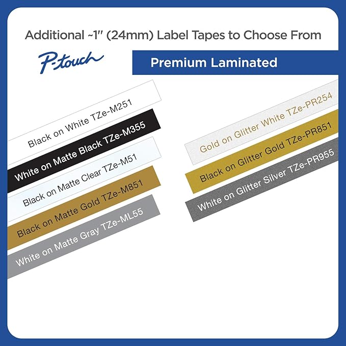 Brother Genuine P-touch TZE-FX651 Tape, 1" (0.94") Wide Flexible-ID Laminated Tape, Black on White, Best Suited for Wire Wrapping and Flagging, Water-Resistant, 0.94" x 26.2' (24mm x 8M), TZE-FX651
