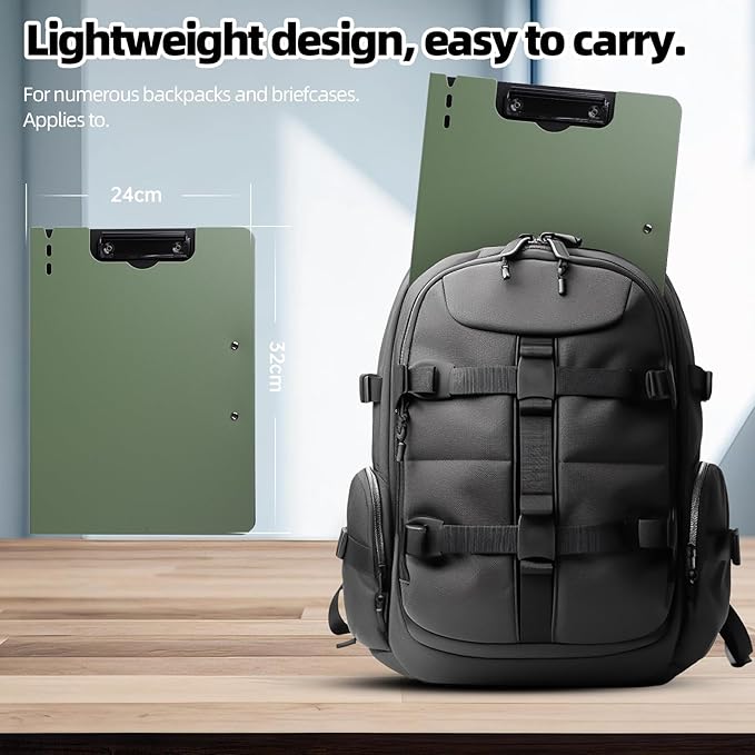 Clipboard Folder, 5 Pack A4 Foldable Clipboard with Horizontal and Vertical Double Metal Clips, 360 Degree Foldable Binder Clipboards with Pen Holder, File Cover Folder Clipboards, Green