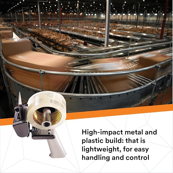 3M Scotch Low Noise Tape Dispenser H150 for Quiet or Recurrent Use, Pistol Grip Design, High-Impact Resistant, 2 in,Gray