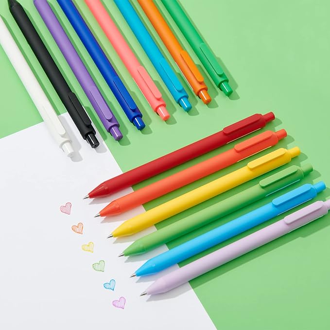 Kaco PURE Colored Gel Pens 0.5mm 20 Pieces Set Colorful Multi-color Ink Fine Point Comfort Grip Quick Drying Pens for Journaling Note Taking