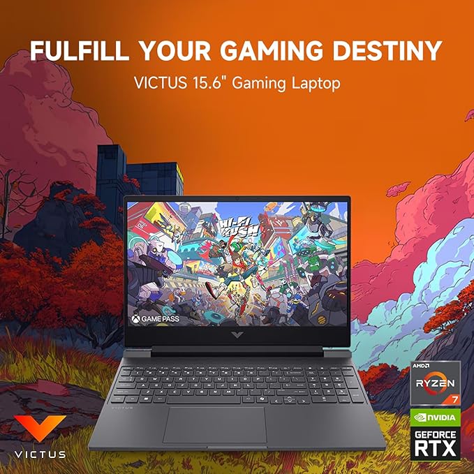 HP Victus RTX 4050 AI Gaming Laptop with Copilot, 15.6 FHD 144Hz, AMD Ryzen 7 7445HS(Beats Intel i7-13700), NVIDIA RTX 4050, 64GB DDR5 RAM, 2TB SSD, Backlit KB, Bundle with PCO Laptop Cooler