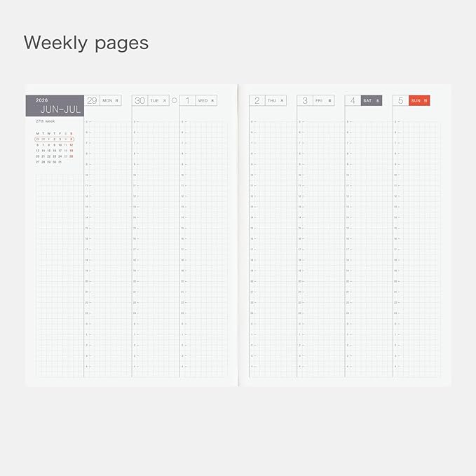 Hobonichi Techo 2026 Cousin Book – A5, English, Daily, Weekly, Jan Start, Mon Start, Planner