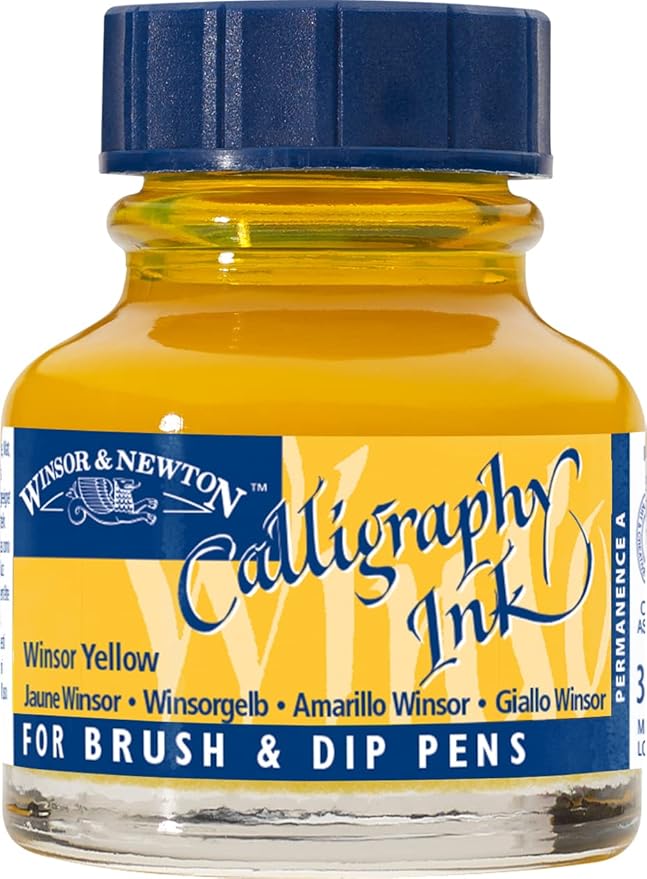 Winsor & Newton Calligraphy Ink, 30ml (1-oz) Bottle, Winsor Yellow