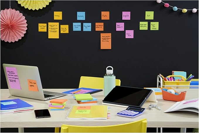 Post-it Super Sticky Pop-upNotes, 3x3 in, 6 Pads, 2X The Sticking Power, Energy Boost Collection, Bright Colors (Orange, Pink, Blue, Green),Recyclable (R330-6SSUC) (Pack of 12)
