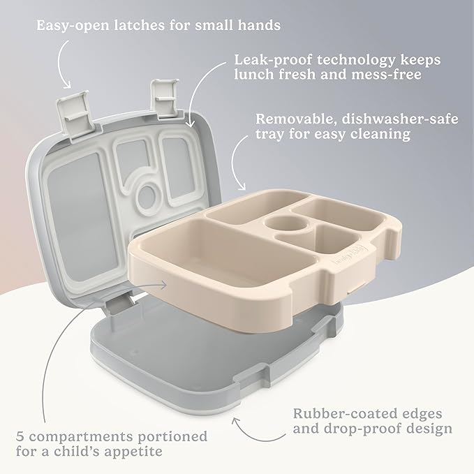 Bentgo Kids 5-Compartment Leak-Proof Bento-Style Lunch Box (Whimsy & Wonder Collection) - Ideal for Ages 3-7, Drop-Proof & Durable, Dishwasher Safe, & PFAS & BPA-Free Materials (Starry Sprinkle)