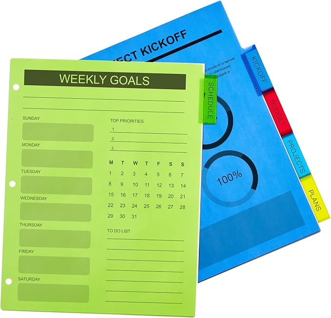 Avery Dividers for 3 Ring Binders, 5-Tab Binder Dividers, Plastic Binder Dividers, Insertable Big Tabs, Multicolor, 1 Set (11900) (Pack of 2)
